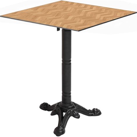 Table bistrot de jardin carrée inclinable 60 cm 4 places chevron
