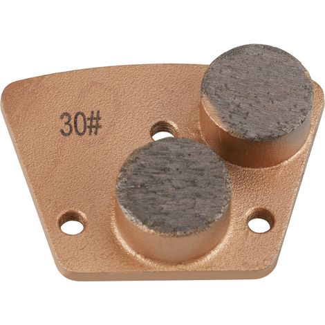 Ortviai Disque de meulage diamanté trapézoïdal pour sol béton, grain 30, 3 trous + 2 dents rondes, 7,5 x 5,5 cm (1/5)