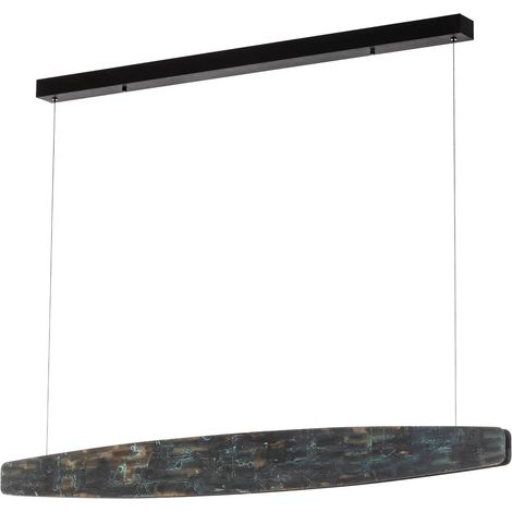 [NEUWERTIG] B-Ware Quitani Pendelleuchte Hängeleuchte Led Aluminium Oxidiert Schwarz Lysia 118 Cm