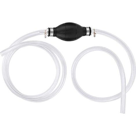 Pompe a eau manuelle, Pompe Manuelle Siphon, Pompe Transfert Liquide l'eau, Pompe de Siphon à Main Essence, Aspiration Pompe de Transfert pour Gaz Huile Eau Carburant avec 2 Tuyaux Écologiques (10 mm)