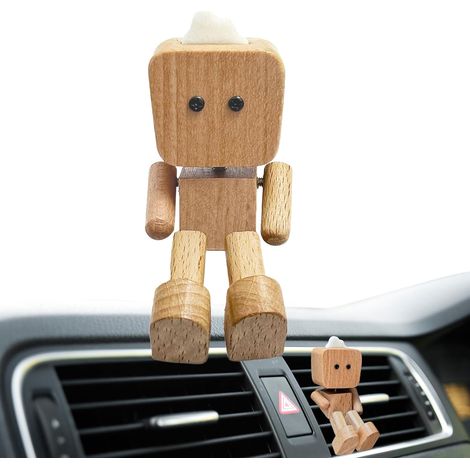 Diffuseur de parfum pour voiture - Robot en bois - Diffuseur de parfum pour les voyages et la maison (1/5)