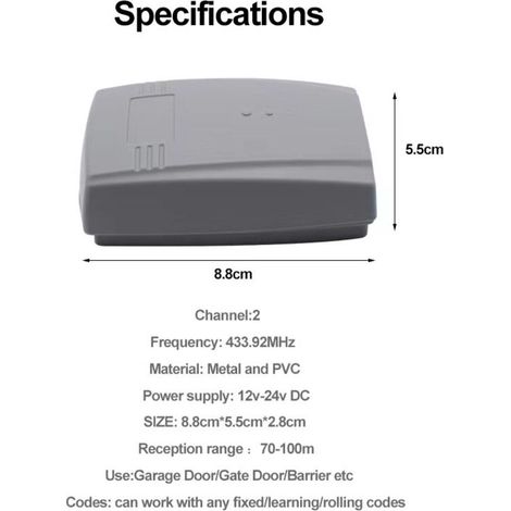 Récepteur de télécommande RF 433 MHz, code d'apprentissage bidirectionnel, code fixe, code tournant, 12/24 V
