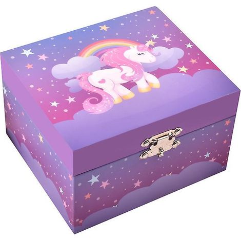 licorne - Bote Bijoux Musicale - Violet - Cadeau Idal Pour Les Jeunes Filles - Phosphorescent - Brille La Nuit (1/4)