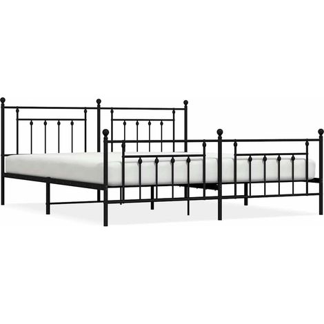 Maison Exclusive - Giroletto con Testiera e Pediera Metallo Nero 193x203 cm (1/5)