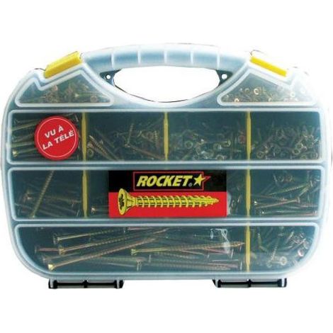 Vynex – Assortiment de 600 vis pozidriv acier bichromaté – Longueur 3 à 6 cm – Pour bois dur et béton – Vissage rapide en série (1/7)