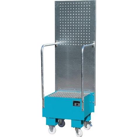 Bauer Fahrbare Auffangwanne mit Lochplattenwand LPW 60-1, lackiert, Lichtblau (1/2)
