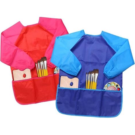Ensemble de 2 tabliers imperméables pour enfants - Parfait pour les activités artistiques et les jeux amusants. (1/5)