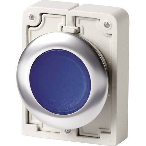 Bouton-poussoir plat, rond, chromé Eaton M30C-FDL-B 182940 bleu 1 pc(s)