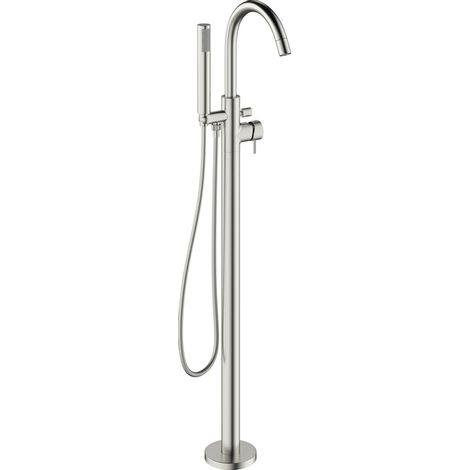 Robinet de baignoire Crosswater MPRO - sur pied - avec douchette à main - inox brossé