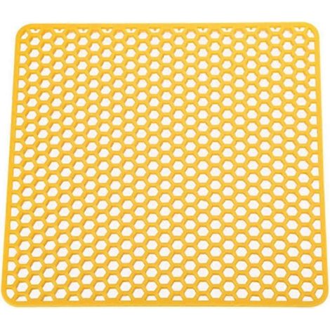 Tapis d'égouttage en silicone alimentaire, antidérapant et flexible, idéal pour la cuisine ou la salle de bain. Protection d'évier multi-usages et facile à nettoyer. (1/5)