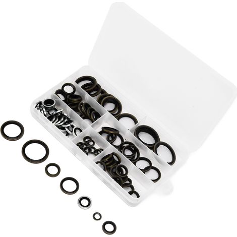 90 joints plats ronds caoutchouc et fer galvanisé, kit de 90 pièces de rondelles d'étanchéité, assortiment de joints toriques pour bricolage (1/5)