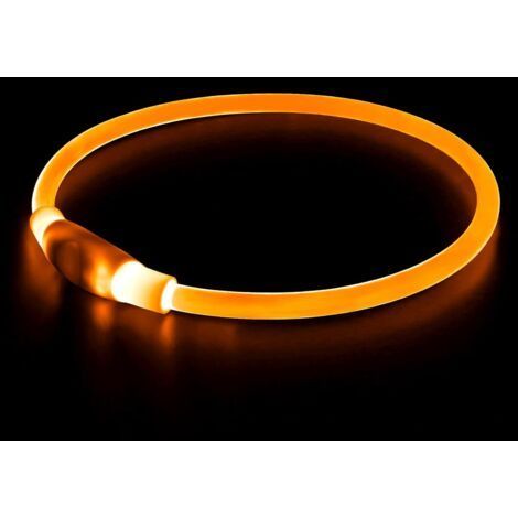 Orange Dog Collar Length 50cm 1 Pet Safety Collar with Fluorescent Light Allows Puppies to be Seen at Night (1/5)