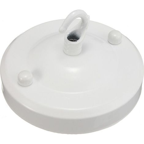 10pcs Vintage Iron Ceiling Hooks - White, Metal Hanging Plate with Hook and Suction Cup for DIY Accessories, Ceiling Base