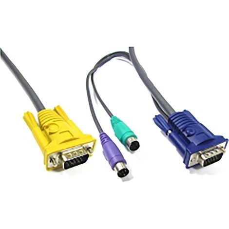 BeMatik - Câble spécial 3 en 1 VGA/PS2 5m (HD15M/HD15M+MD6M+MD6M) (1/3)