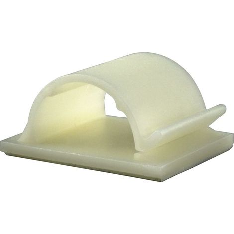 Clip adhésif adhésif, Ø max 12.8mm en Nylon, Retardant à la flamme ( Prix pour Sachet de 50 )