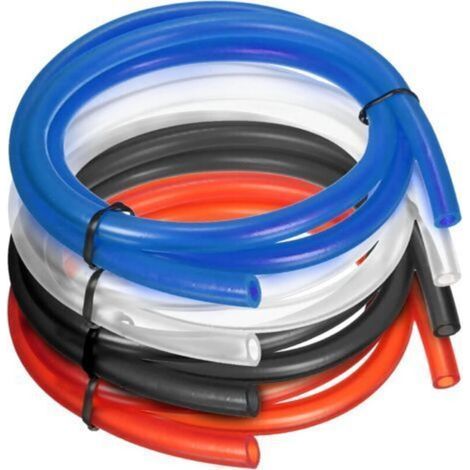 4 Pièces Tuyau dEssence Universel, Tuyau De Carburant Résistant Aux Hautes Températures,Durite dEssence En Caoutchouc De Qualité Supérieure Pour Moto (1M, Noir/Rouge/Bleu/Transparent) (1/5)