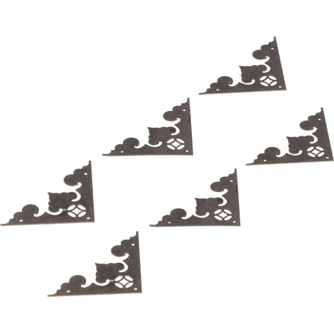 10 antike Eckenschützer, dreieckige Holzbox, Eckenschutz-Zubehör aus Metall, Möbelrenovierungsbeschläge (1/5)