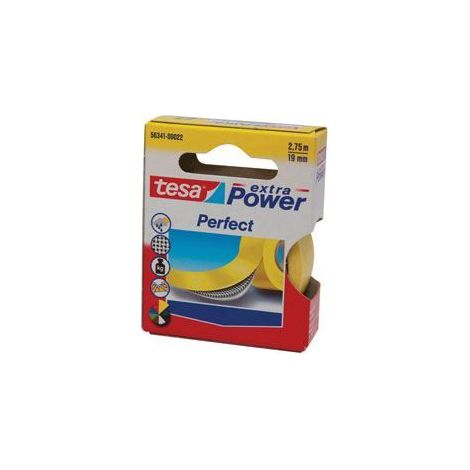 Ruban adhésif - Tesa - Toilé Super résistant - 2,75m x 19mm - Jaune - Multi-usages