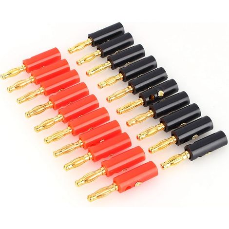 20 pièces Connecteurs Banane Femelle 4mm Noir et Rouge pour Câble Audio (1/5)