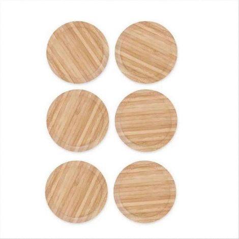 Lot de 6 couvercles en bois pour verres à vin, protégeant ainsi les verres des insectes. (1/5)