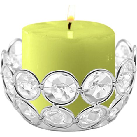 Bougeoir rond décoratif en verre, centre de table portable, bougeoir classique pour salle à manger, 8 x 6 x 4 cm (1/4)