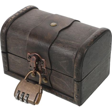 Boîte À Bijoux Vintage Avec Cadenas À Combinaison Coffre Trésor Déco Pour Escape Game Coffret À Souvenirs Pour Maison Et Bureau 12.00 X 8.00 X 7.90 Cm (1/5)