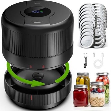 Machine sous vide pour bocaux en verre, arrêt automatique, noir profond (1/3)