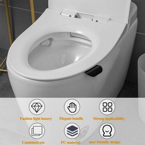 Lève-siège de toilette, poignée de levage adhésive pour abattant de toilettes, pour, maison, salle de bain, bureau, restaurant, (1/4)