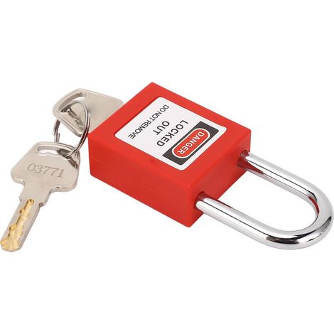Cadenas de sécurité 38 mm, corps robuste, en acier inoxydable, avec 2 clés, pour entrepôt industriel. (1/5)