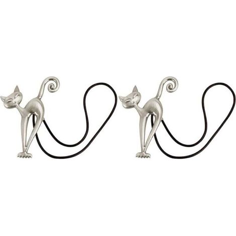 Embrasses de rideaux magnétiques , lot de 2, avec boucle à motif chat mignon, accessoires pour la maison, le salon, la chambre et le bureau. (1/4)