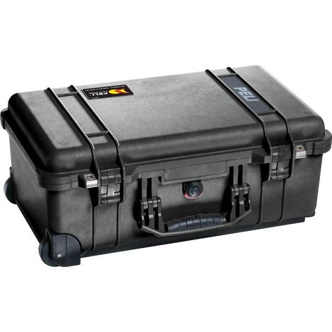 PELI 1510 Valgia Trolley professionale ad alta resistenza agli urti, IP67 Impermeabile e a prova di polvere, Capacità di 27L, Prodotto in Germania, Con inserto in schiuma personalizzabile, Colore Nero (1/5)