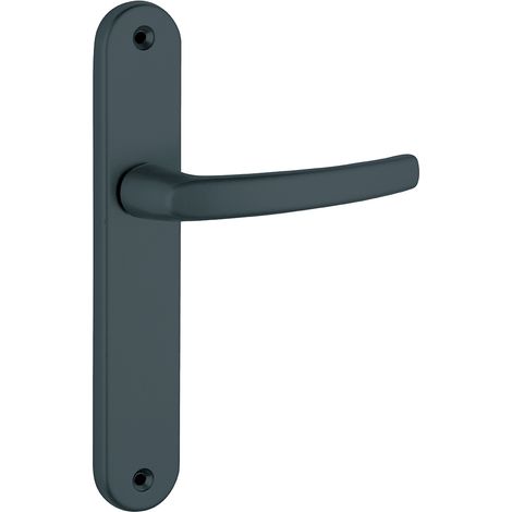 Thirard – Poignée de porte intérieure Sultane sans trou – Carré 7mm – Entr'axes 195mm – Finition noire en zamak fondu (1/2)