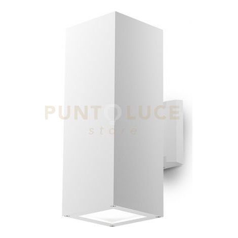 GES1017- APPLIQUE RETTANGOLARE IN ALLUMINIO COLORE BIANCA 2 LUCI ATTCCO E27 IP65