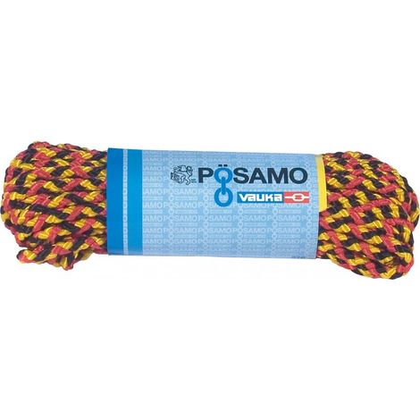 Cuerda de polipropileno, tranzados 6 mm a 10m negro-rojo-gold (por 20)