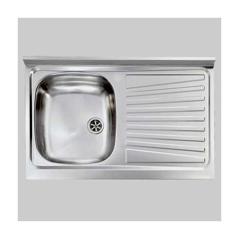 LAVELLO INOX UNA VASCA APPOGGIO  90 x 50 Dx     CM