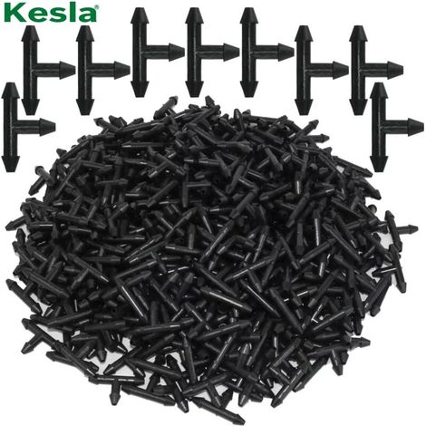 (KSL01-928-50PCS) KESLA Lot de 50 raccords en T à 3 voies barbelés 1/8'' pour tuyaux d'irrigation goutte à goutte 3/5 mm - Outils de jardin