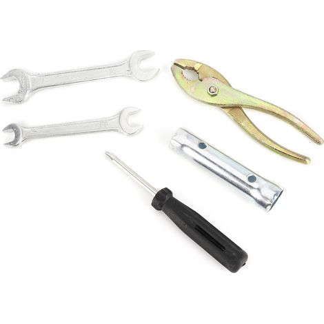 Kit de herramientas de reparación de motocicletas, llave ajustable, destornillador, alicates, juego de enchufe de bujía Universal (1/5)