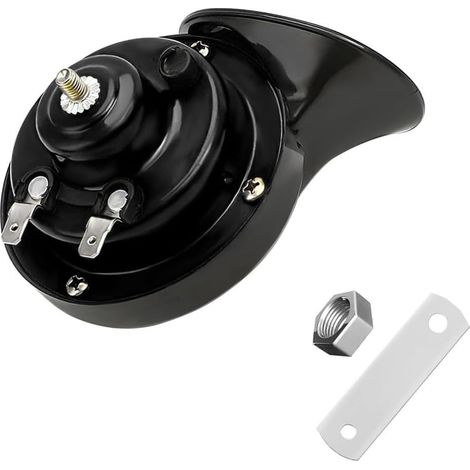 12-V-Elektrischer Horn für Autos – Hoch- und Niedrigfrequenz-Spulenhorn, wasserdicht, kraftvolles Zughorn-ähnliches Sound, einzelne schwarze Einheit-lsw