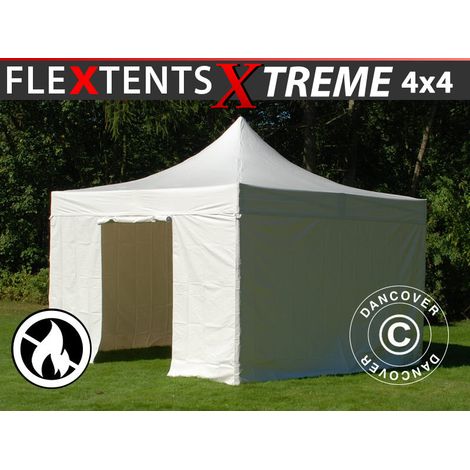 Pop up Gazebo FleXtents Xtreme 50 Heavy Duty 4x4 m White, Incl. 4 sidewalls (1/2)