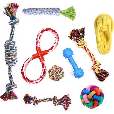 9 Jouets à Mâcher pour Chiot, Idéal pour la Poussée Dentaire - Durable et Économique