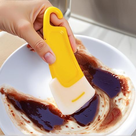 1 Grattoir Silicone Anti-adhésif Nettoyage Poêle Résidu Huile Graisse Cuisine (1/5)