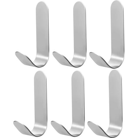 Stück selbstklebende Wandhaken, Edelstahl, wasserdichte Wandhaken, selbstklebende Handtuchhalter mit Box für Badezimmer, Küche, Büro, Wohnzimmer (Silber) (1/5)