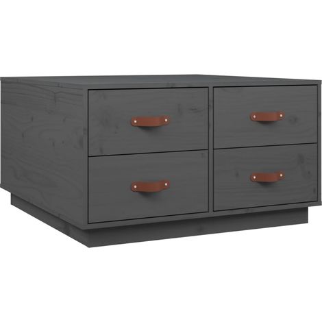 Coffee Table Grey 80x80x45 cm Solid Wood Pine vidaXL (1/5)