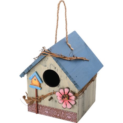 Vogelhaus aus Holz – Natürlicher Nistkasten für den Garten – Kiefernholz 20,5 x 13,5 x 15 cm – Dekorativer Nistkasten und Rückzugsort für Vogelliebhaber (1/5)