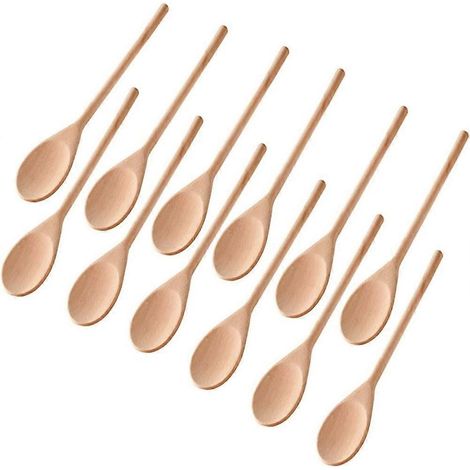 Küchenlöffel aus Holz zum Mischen, Backen und Servieren, 30 cm (12 Zoll) – 12er-Set (1/5)