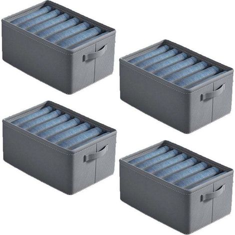 4-piece collapsible storage box. Suitable for clothes. Grey, 7 compartments (443020CM) (1/4)