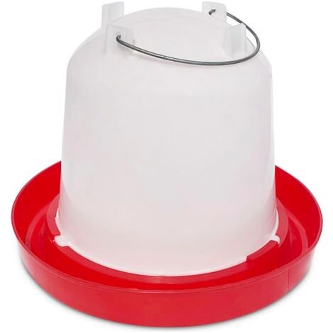 Trinkwasser, 5 Liter, Metallgriff, Geflügeltränke Großes Fassungsvermögen Geflügeltränke Geeignet für Hühner, Enten, Küken, Puten usw. (1/5)