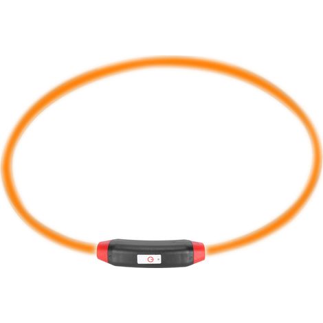 Collier anti-morsure pour chien LED rechargeable USB, réglable et personnalisable, avec lumière jaune. (1/5)