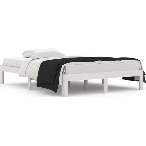 Maison Exclusive - Estructura de cama doble sin colchón blanco 13 (1/5)