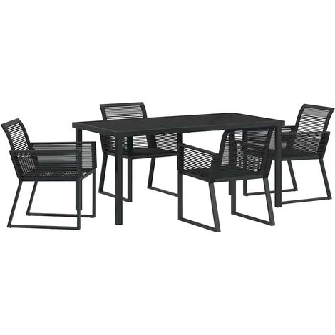 Maison Exclusive - Conjunto de Comedor de Jardín 5 pcs Negro (1/5)
